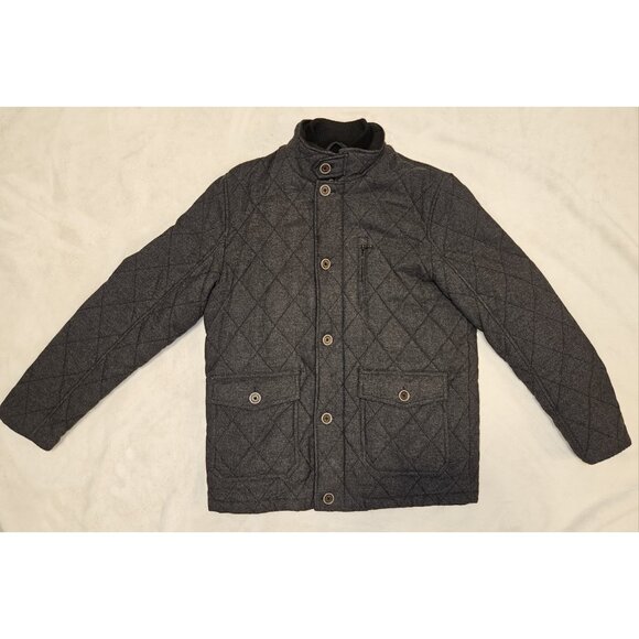 Daniel Hechter Men's Quilted Jacket Dark Gray Full Zip With Buttons Size Medium - Picture 1 of 12